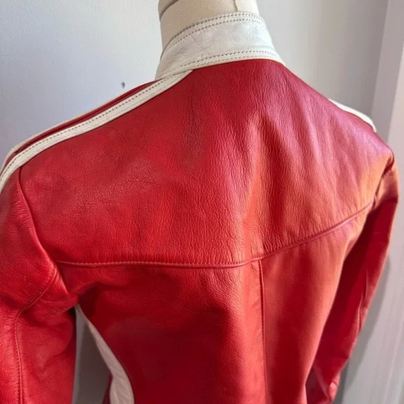 Vintage 70s 80s Swift Leathers Red Moto Racing Jacket Mens S Womens M Authentic - Picture 8 of 16